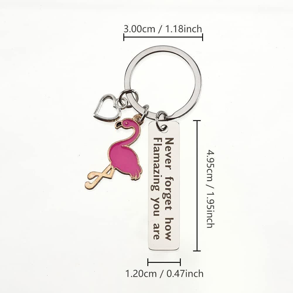 Never Forget How Flamazing You Are! Flamingo Keychain - Picture 2 of 6